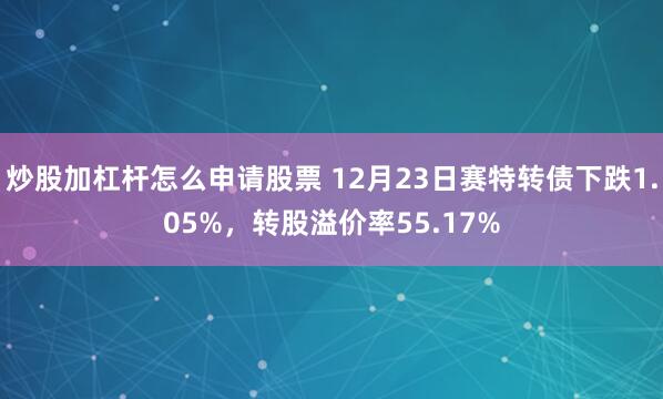 炒股加杠杆怎么申请股票 12月23日赛特转债下跌1.05%，转股溢价率55.17%