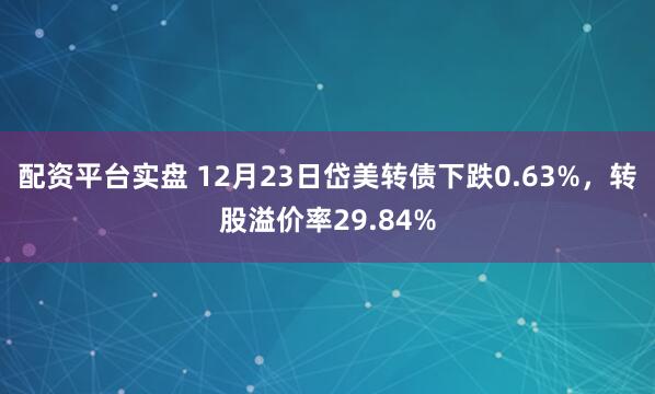 配资平台实盘 12月23日岱美转债下跌0.63%，转股溢价率29.84%