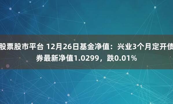 股票股市平台 12月26日基金净值：兴业3个月定开债券最新净值1.0299，跌0.01%