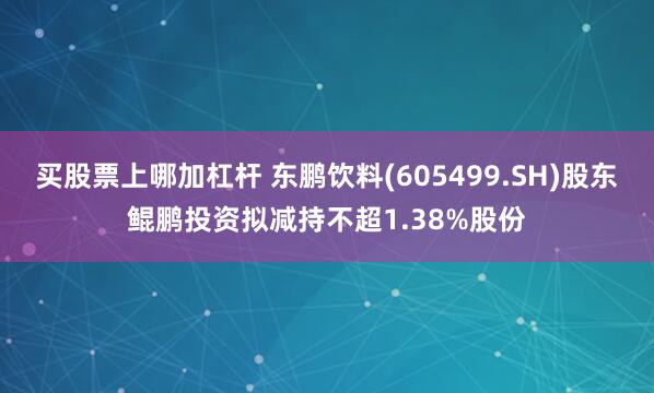 买股票上哪加杠杆 东鹏饮料(605499.SH)股东鲲鹏投资拟减持不超1.38%股份