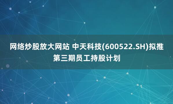 网络炒股放大网站 中天科技(600522.SH)拟推第三期员工持股计划