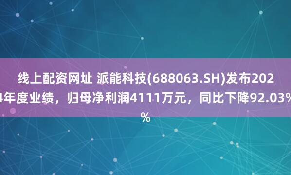 线上配资网址 派能科技(688063.SH)发布2024年度业绩，归母净利润4111万元，同比下降92.03%